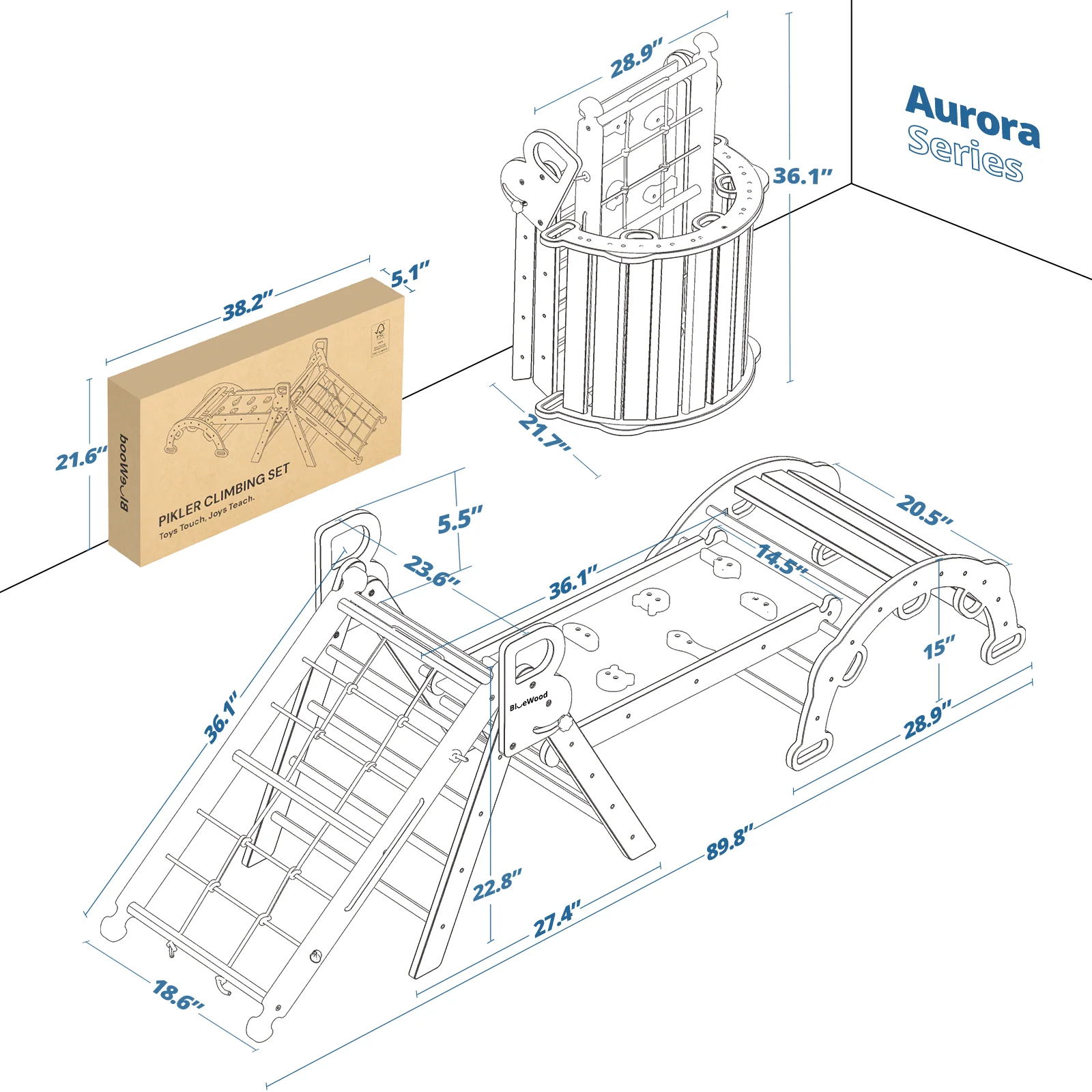 Aurora – BlueWood® Rope Ladder Pikler Triangle Set *Morandi Soft Tones - Image 7